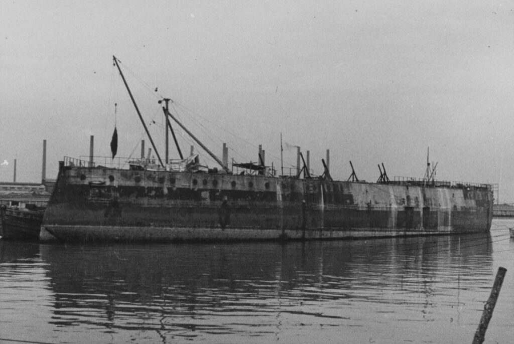 Oregon IX-22 Being scrapped at Kawasaki, Japan, in September 1956