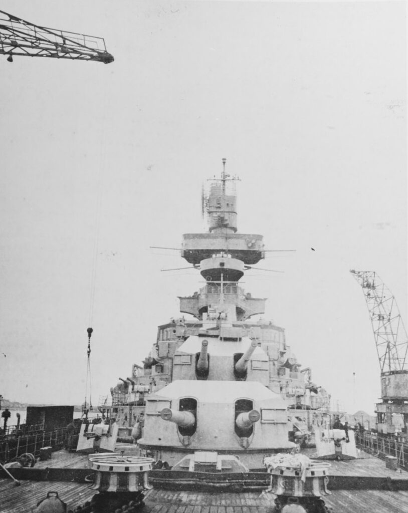 Prinz Eugen Looking aft from the forecastle