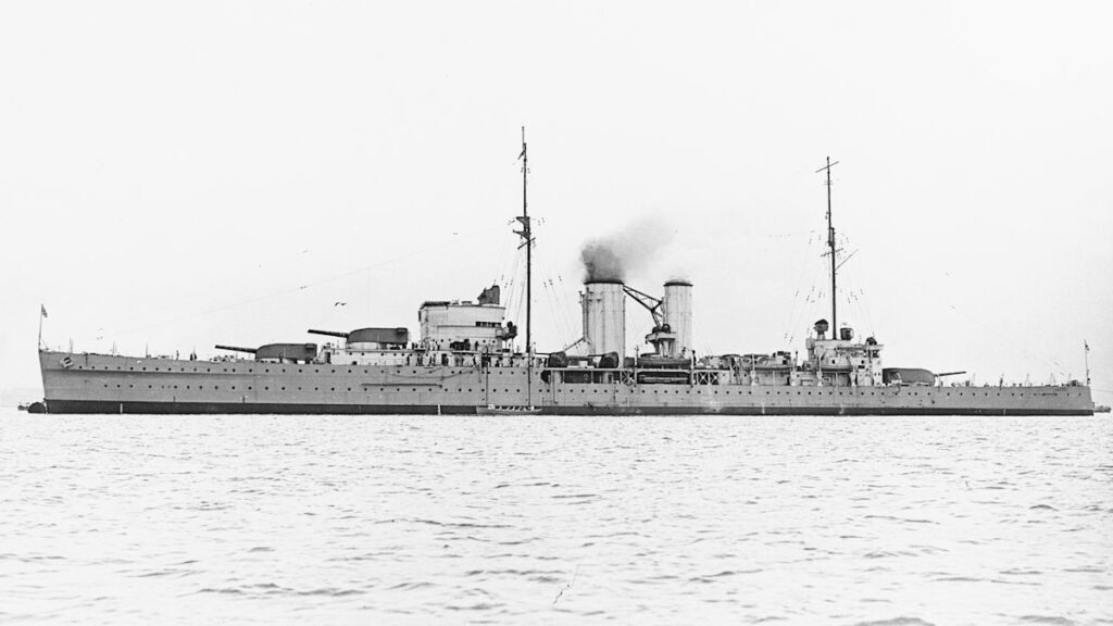 HMS Exeter in the 1930s.