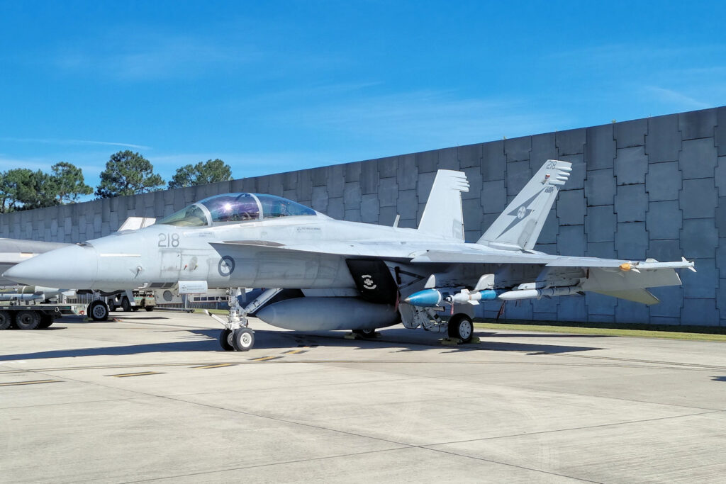 Boeing F/A-18F Super Hornet A44-218 of 1 Squadron RAAF Newcastle Williamtown Air Show 2023