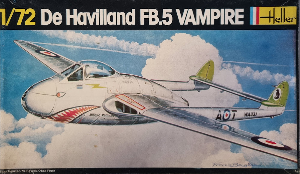 de Havilland Vampire F.B.5 1:72 Box Art by Heller