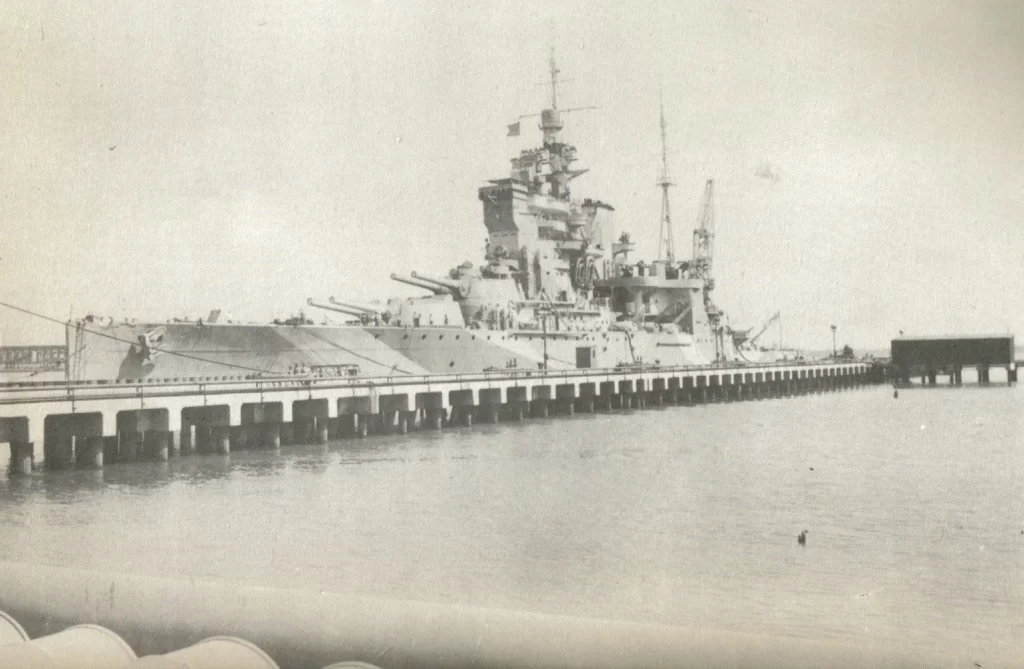 HMS Queen Elizabeth after her repair work at the Norfolk Navy Yard 1943