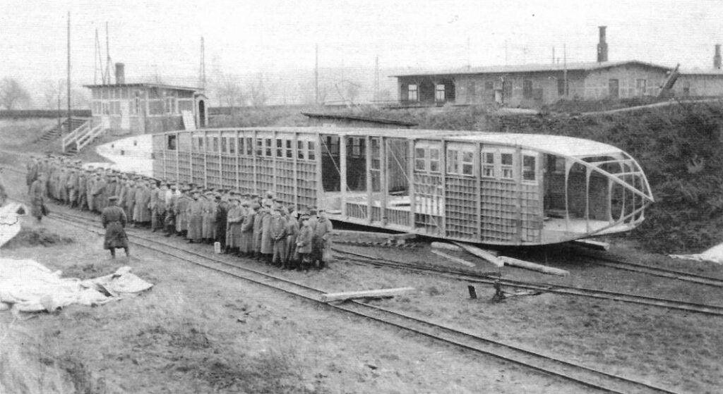 Fuselage of the Mannesmann Giant Triplane being transported