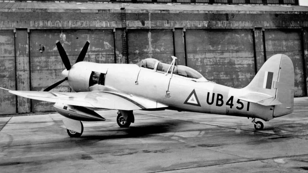 UB451 was one of three Sea Fury T.20s and 18 FB.11s exported to Burma.