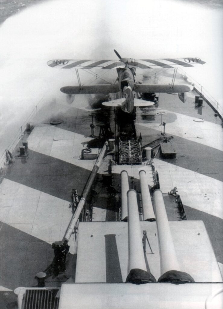 IMAM Ro.43 on the bow’s catapult of Italian Navy’s heavy cruiser Pola