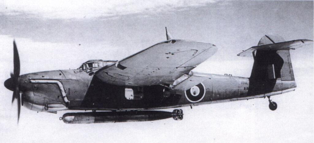 Fairey Barracuda Mk.II P9682 with a dummy torpedo