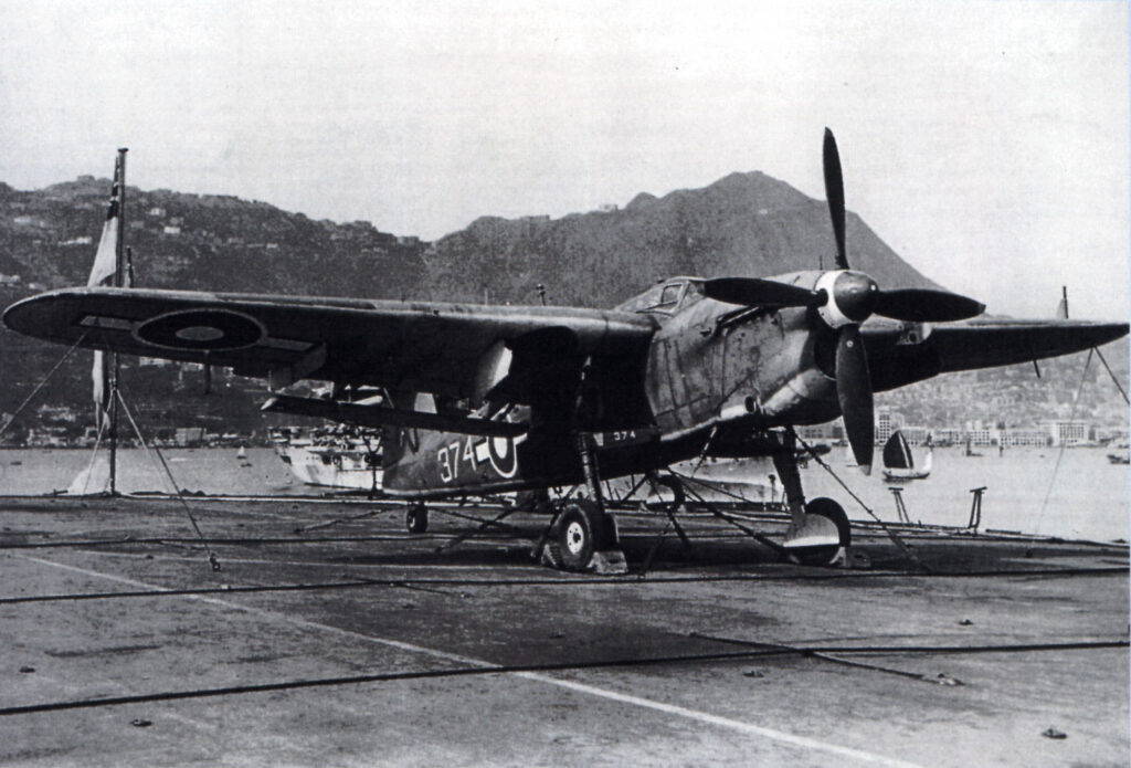 Fairey Barracuda Mk.II on HMS Vengeance 812 Sqn Sep 1945 Hong Kong