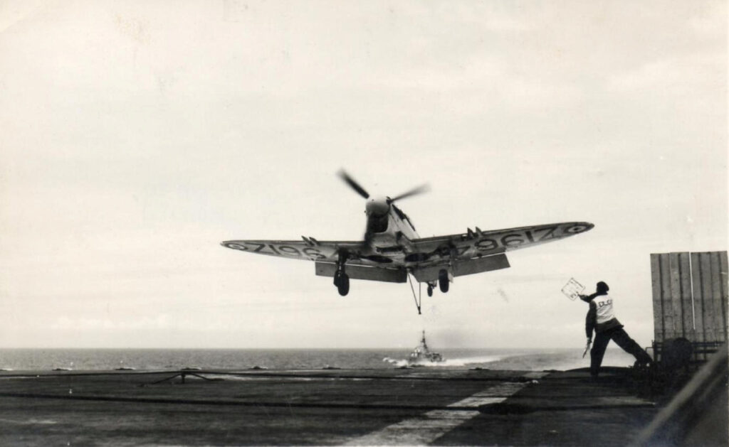 Fairey Firefly landing on HMS Illustrious