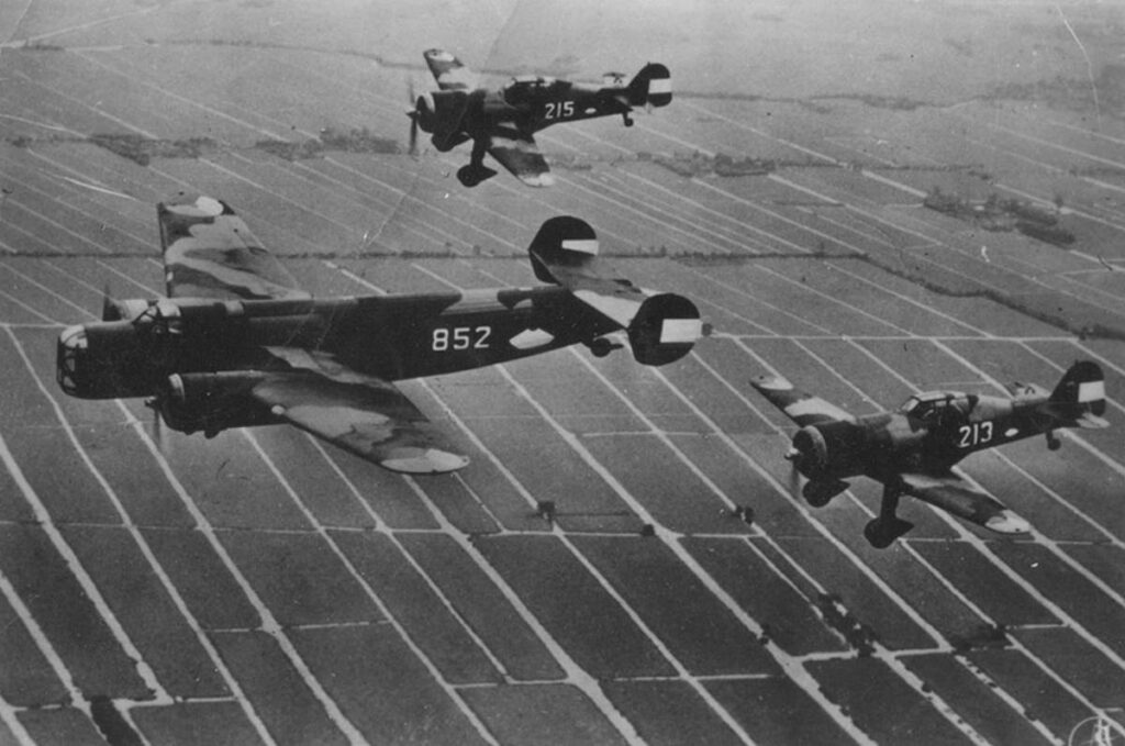 Fokker T.V 852 and Fokker D.XXI Fighters