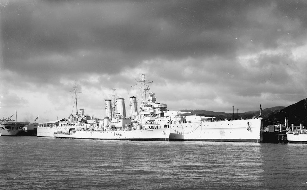 HMAS Australia and Murchison in Wellington, New Zealand. March 1950