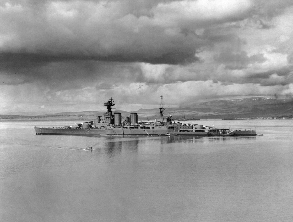 HMS Hood, shortly after commissioning, 1920