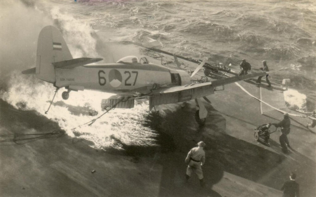 Dutch Hawker Sea Fury Crash on HMS Illustrious