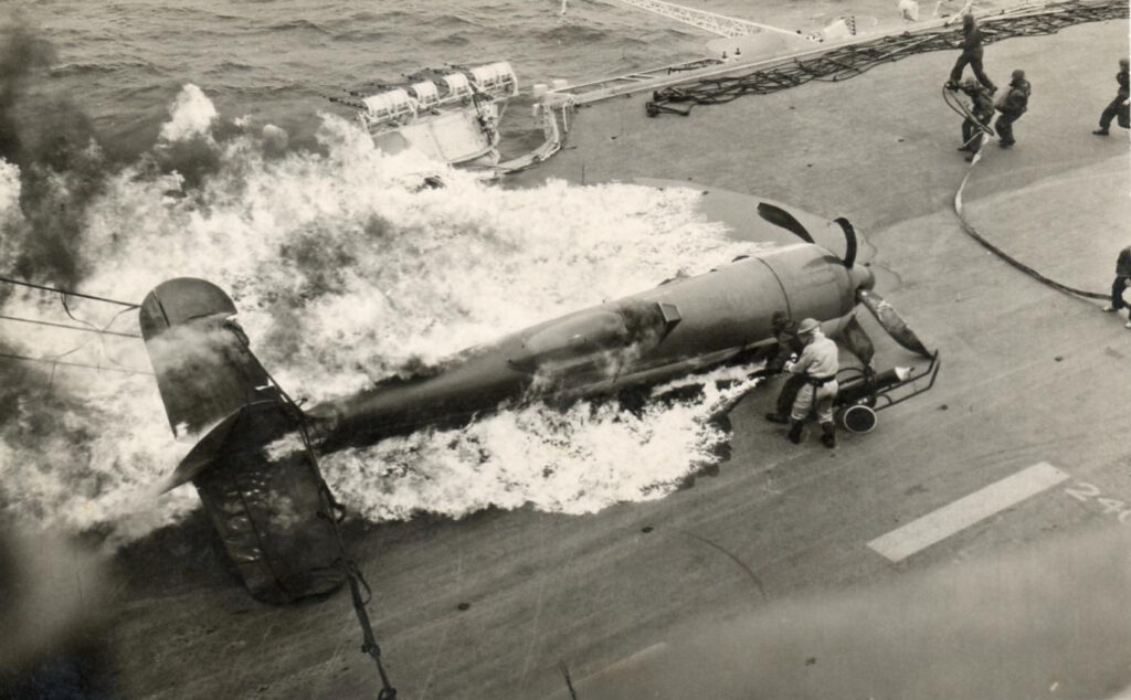 Hawker Sea Fury Crash on HMS Illustrious