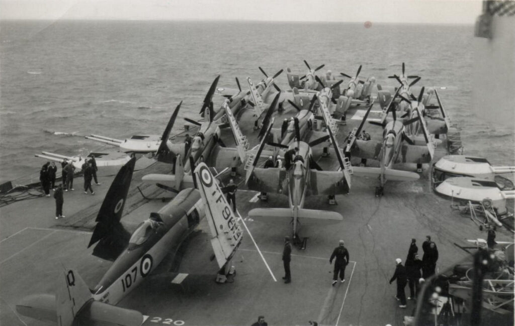 Hawker Sea Fury fighters on HMS Ilustrious