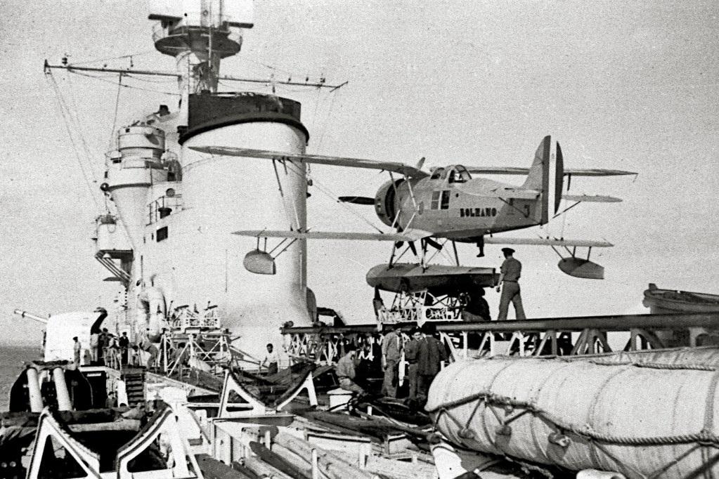 IMAM Ro. 43 floatplane on the Italian heavy cruiser Bolzano