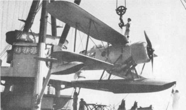 IMAM Ro. 43 floatplane on the Italian heavy cruiser Bolzano