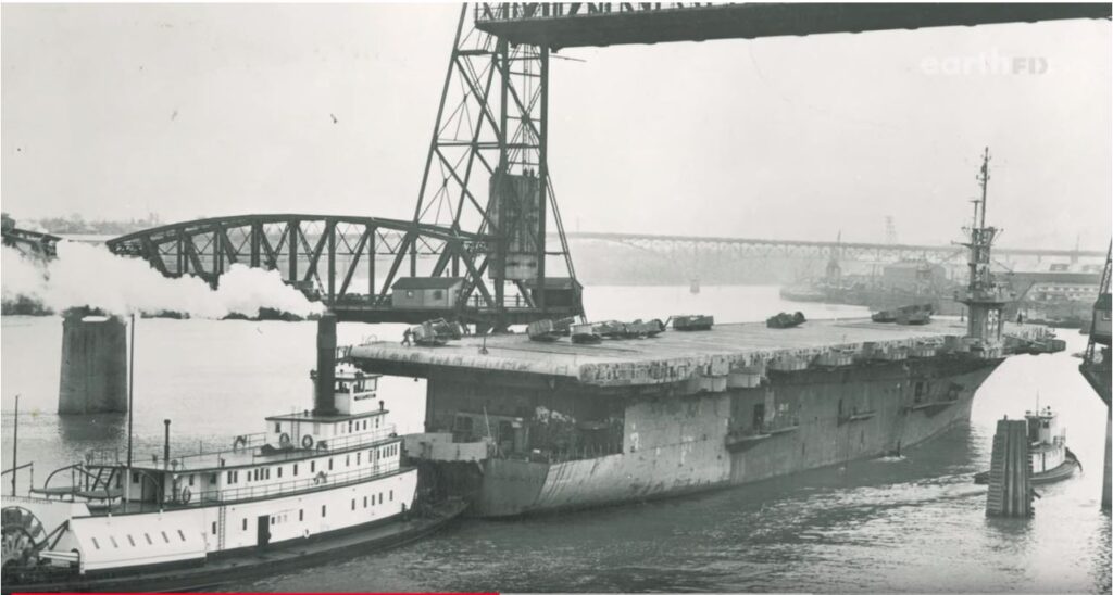 Ex-Salamaua at the Zidell Ship Dismantling Co., Portland, Oreg