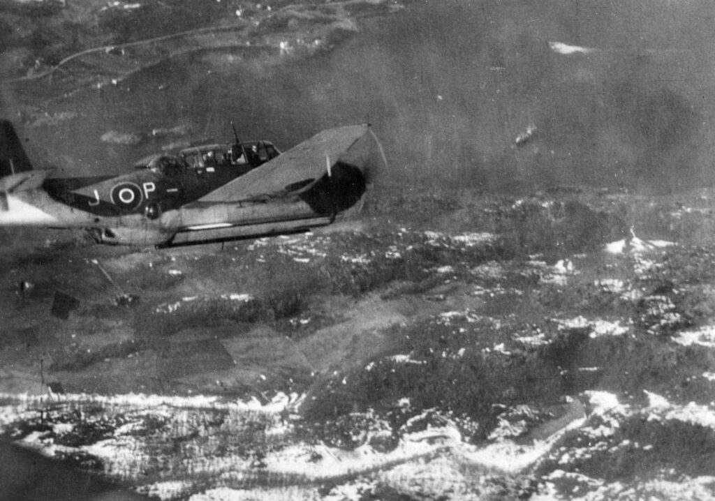 Grumman Avenger Mk.I from 846 NAS assigned to the escort carrier HMS Trumpeter (D09)