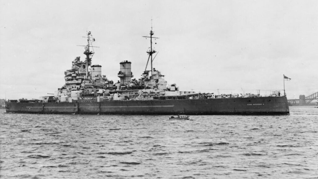 HMS King George V at Sydney in 1945