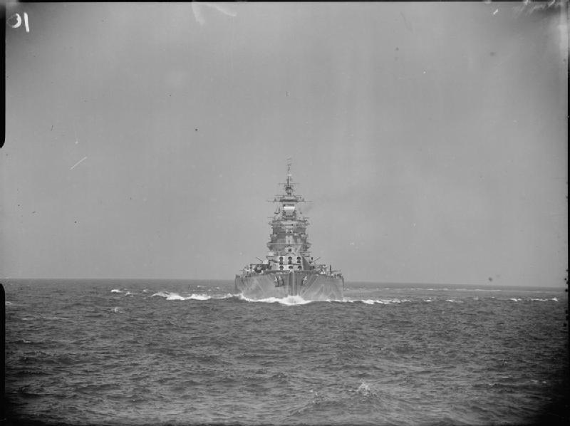 HMS Rodney, while operating in the Mediterranean, circa 1943