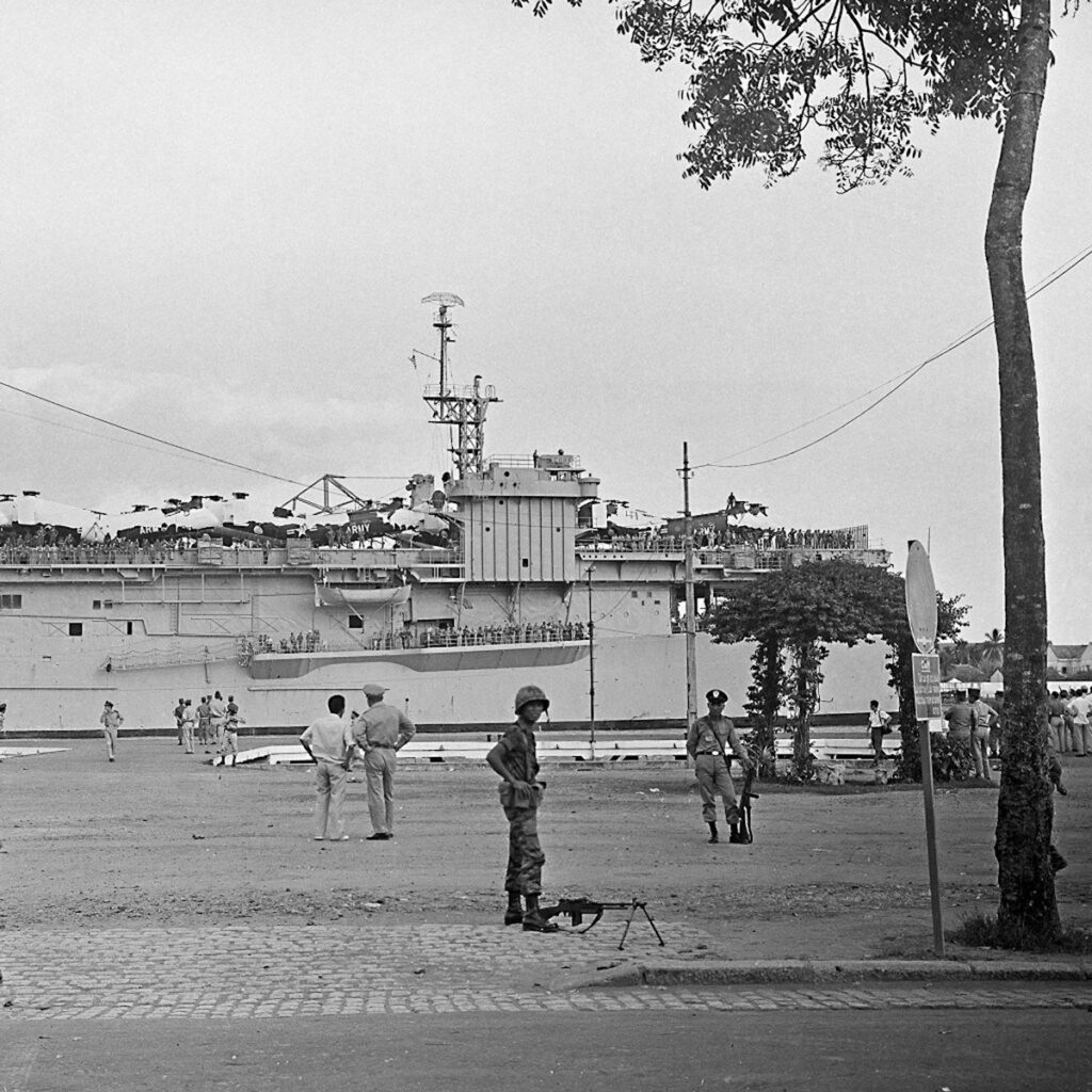 USNS Core arrived in Saigon Dec. 11 1961 carrying helicopters and U.S. Army pilots and ground crews