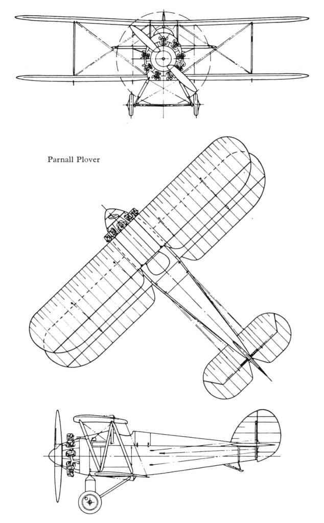 Parnall Plover 3-View Drawing