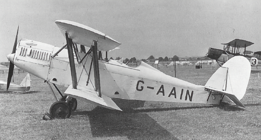 The second Elf built, G-AAIN, emerged in 1932, and was sold to Lord Apsley. This aeroplane is seen here at a prewar flying meeting