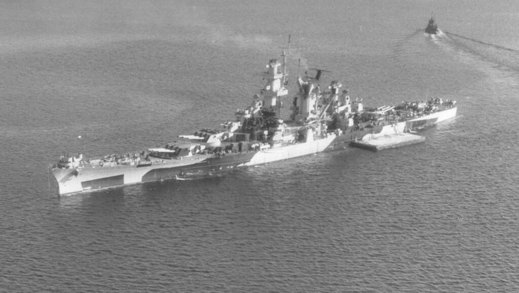 USS Alaska (CB-1) Port side view while underway, possibly soon after commissioning.