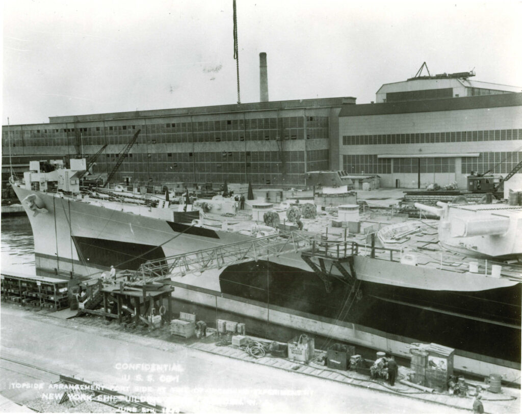 USS Alaska (CB-1) Shown here being inclined at Camden, New Jersey on 5 June 1944, twelve days before her official commissioning