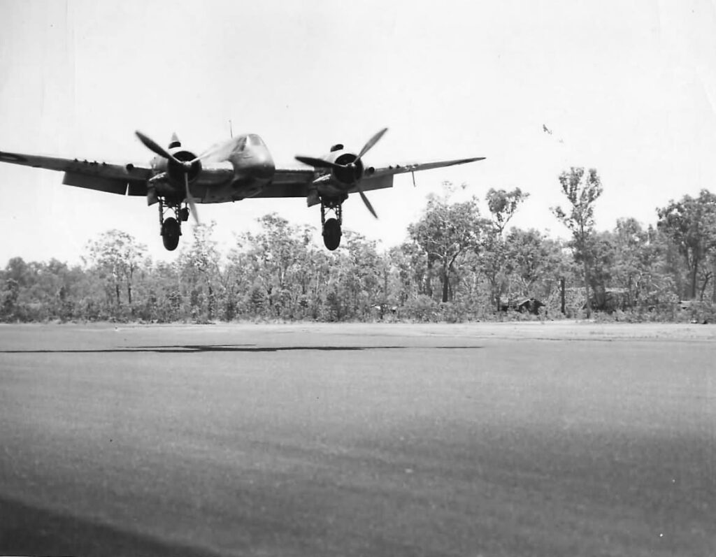 Sqn Ldr Hank Henry of 30 Squadron RAAF landing his Beaufighter Australia 1943