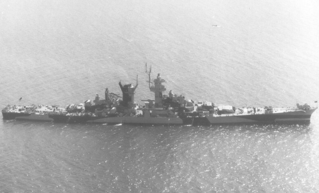 USS Alaska (CB-1) Starboard side view at anchor