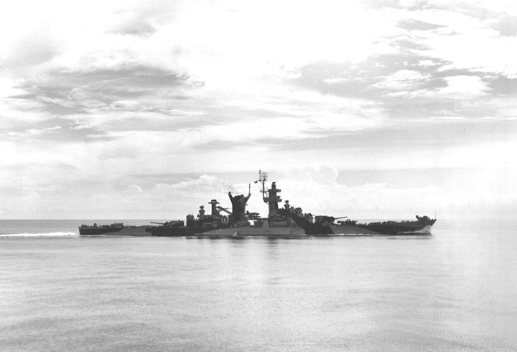 USS Alaska (CB-1) Starboard side view while underway