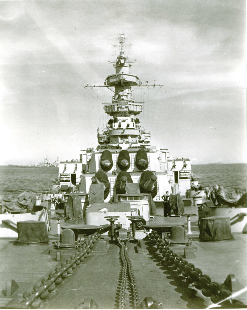 USS Alaska (CB-1) forward superstructure and 12 inch gun turrets