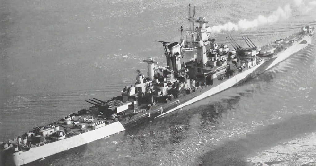 USS Guam (CB-2) Photographed in the Delaware River, circa January 1945