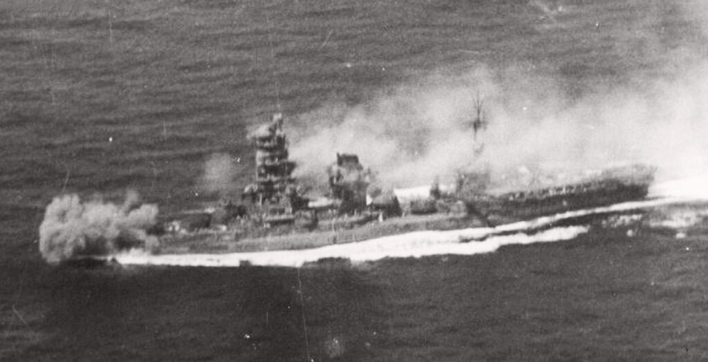 Ise underway during the Battle off Cape Engano 25 October 1944