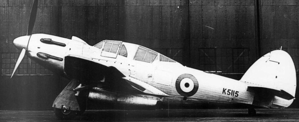 Hawker Henley Mk.I K5115 First Prototype fitted with the 1,760 h.p. Rolls-Royce Vulture engine