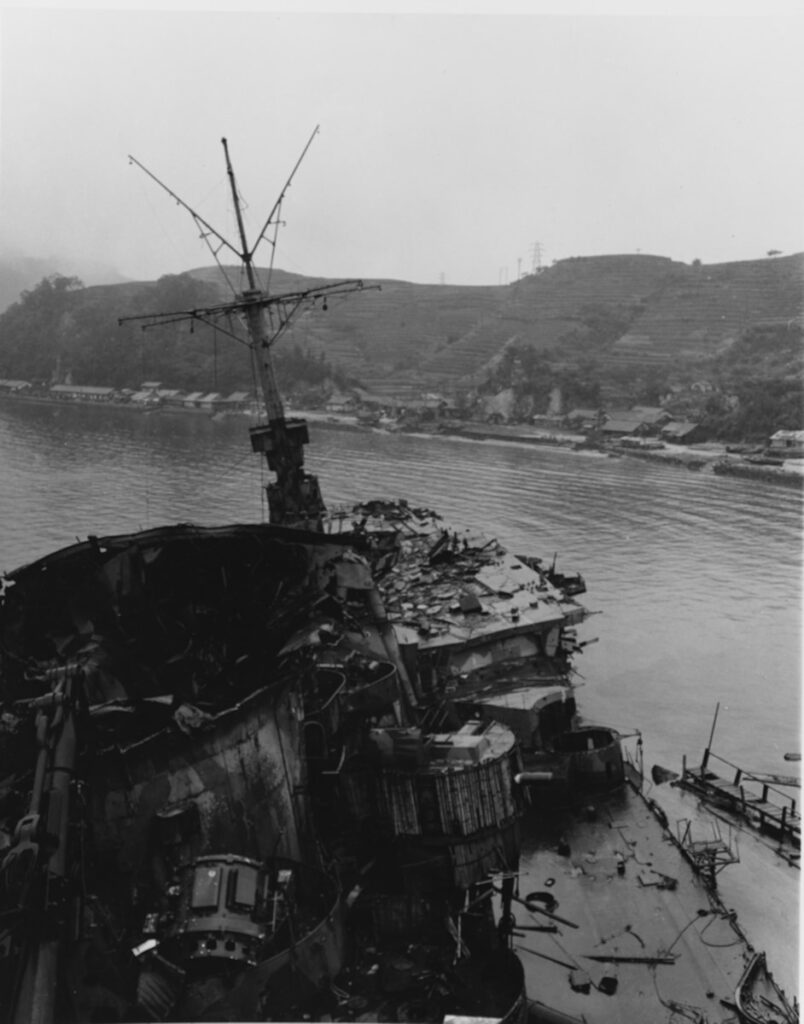 Ise sunk off Kure, 8 October 1945