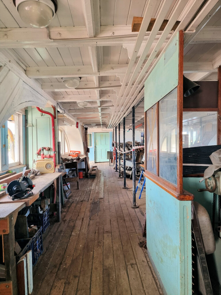 Inside lower deck of ferry