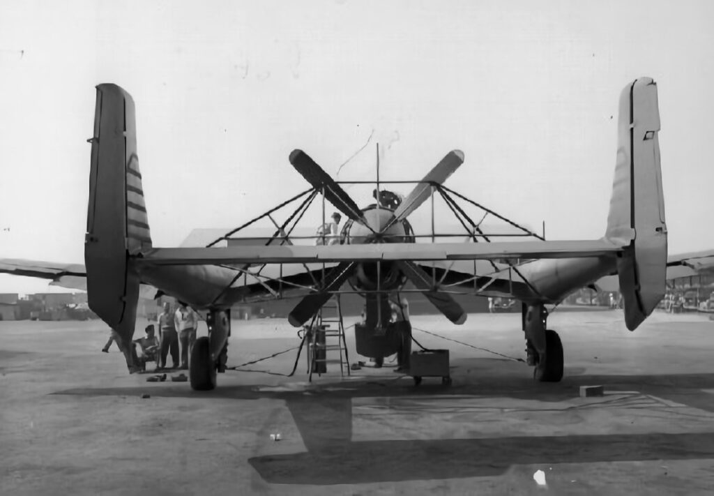 Vultee XP-54 with propellor safety guard in place