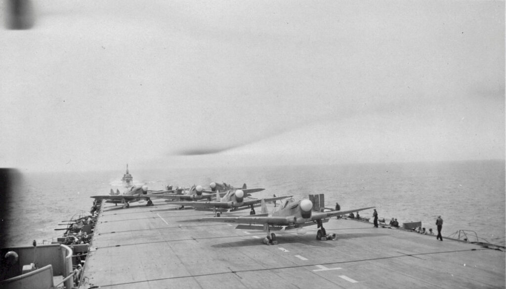 Fairey Firefly aircraft on HMCS Warrior