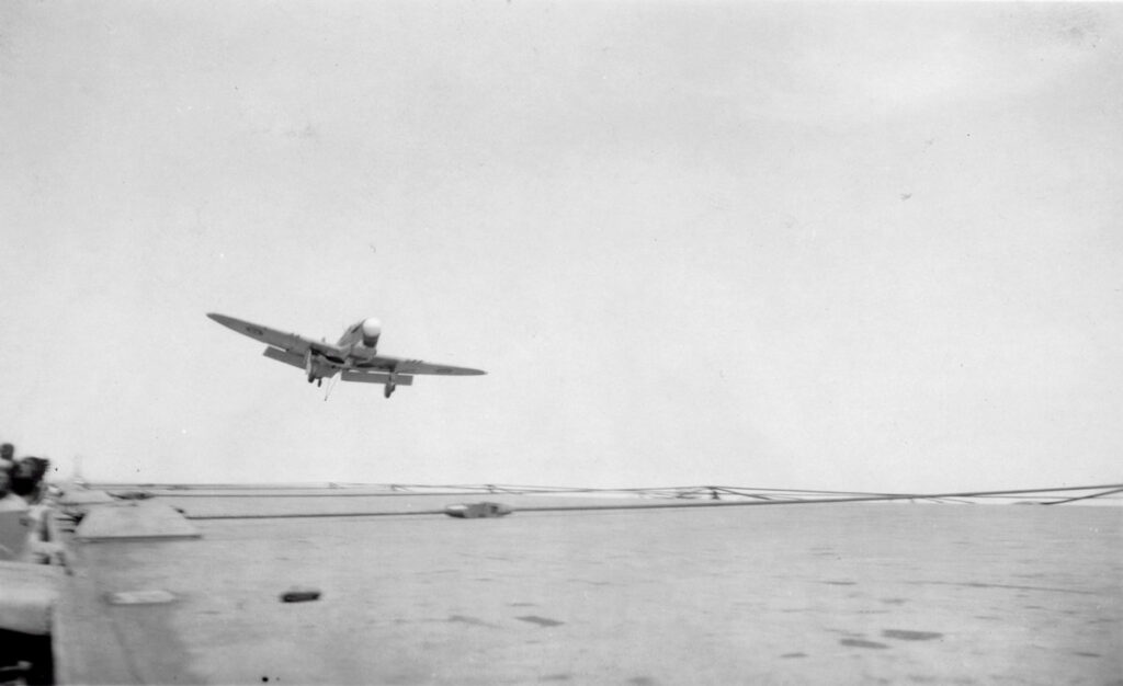 Fairey Firefly landing on HMCS Warrior