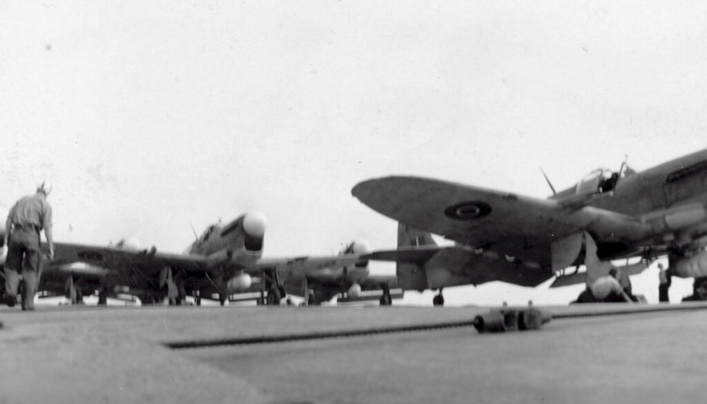 Fairey Firefly aircraft on HMCS Warrior