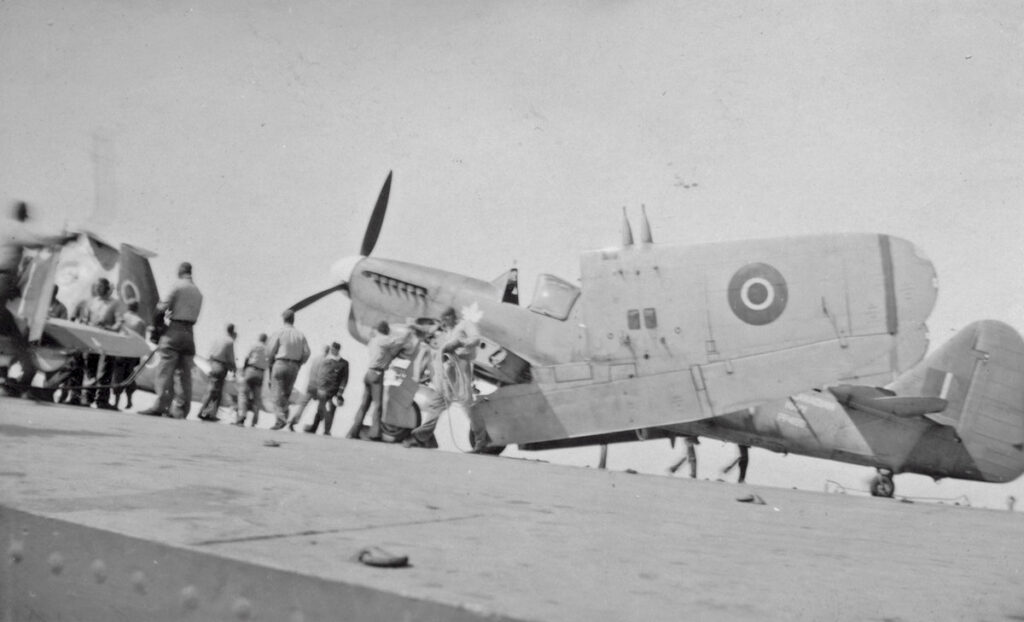 Fairey Firefly aircraft on HMCS Warrior