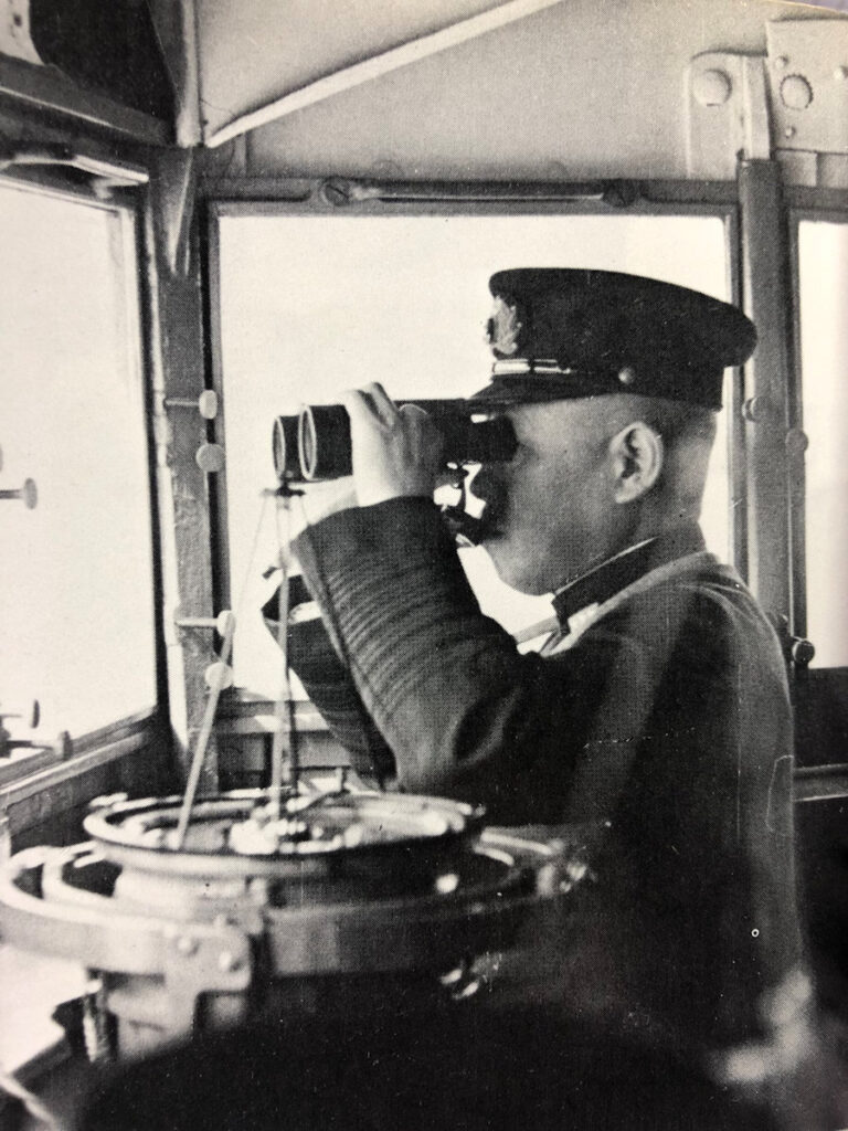 Commander-in-Chief of the Combined Fleet Isoroku Yamamoto on the bridge of Nagato