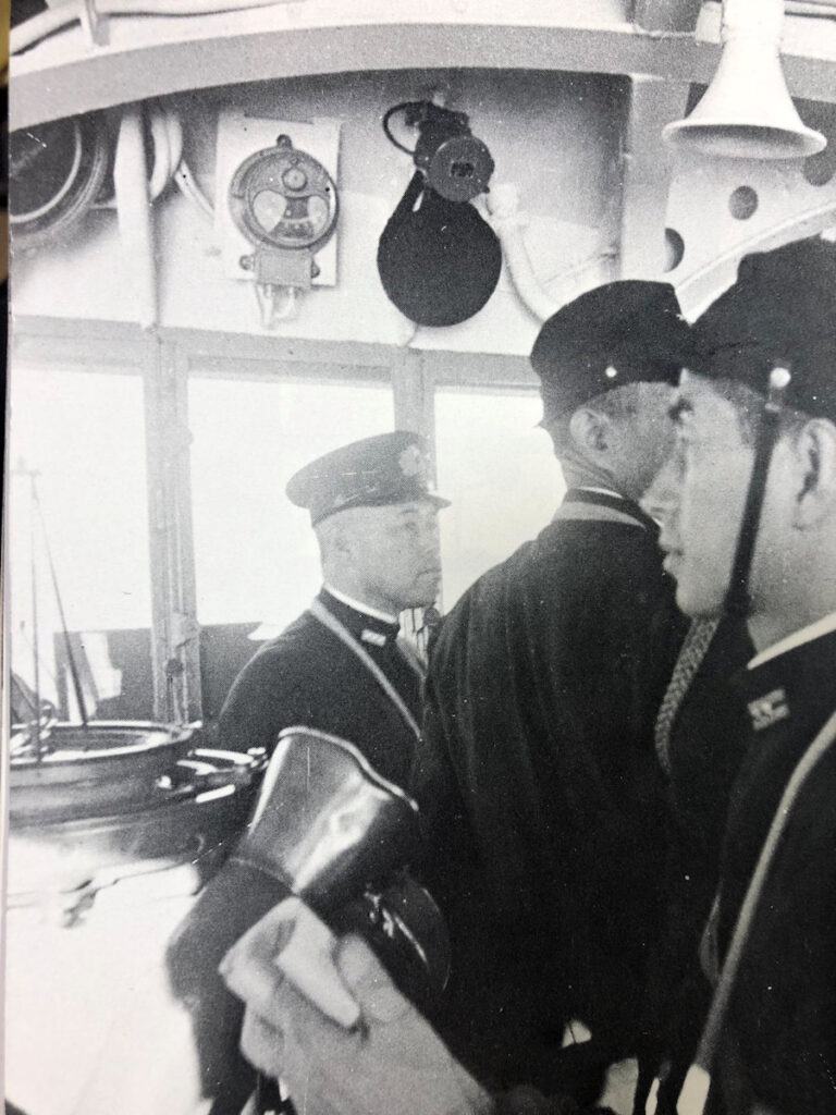 Commander-in-Chief of the Combined Fleet Isoroku Yamamoto on the bridge of Nagato