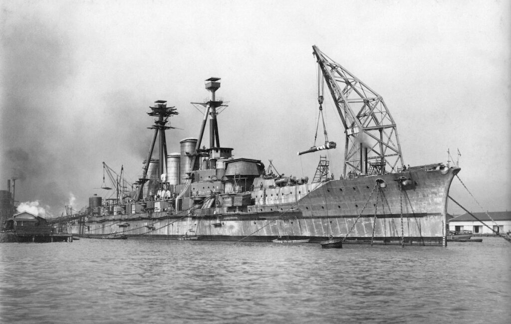 Haruna fitting out at Kawasaki in Kobe, Japan