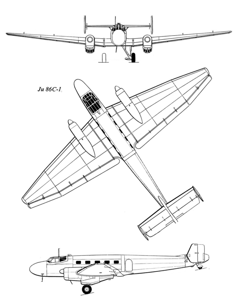 Junkers Ju 86C-1 line drawing