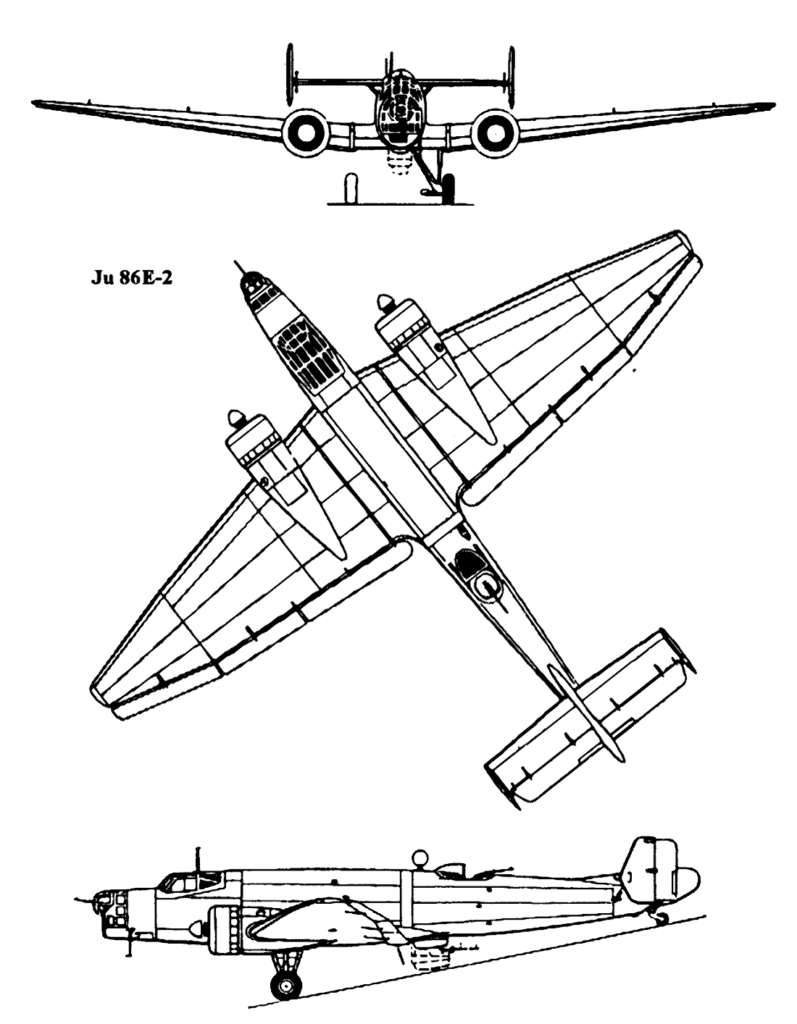 Junkers Ju 86E-2 line drawing