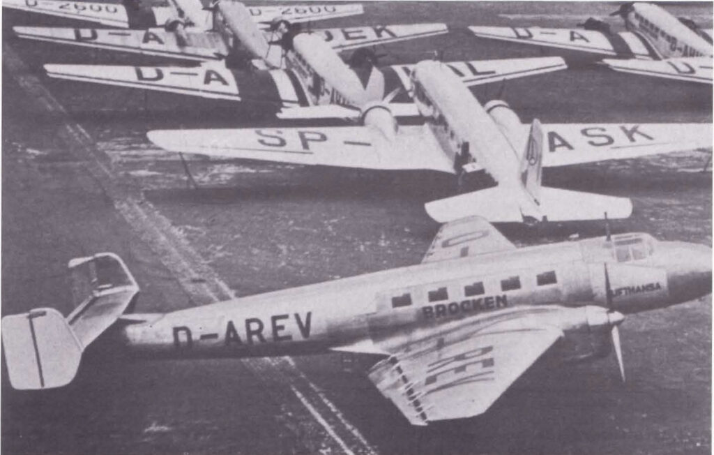 Junkers Ju 86V-4 D-AREV Brocken with Hitler's personal Ju 52 D-2600 and a Polish De-2 SP-ASK