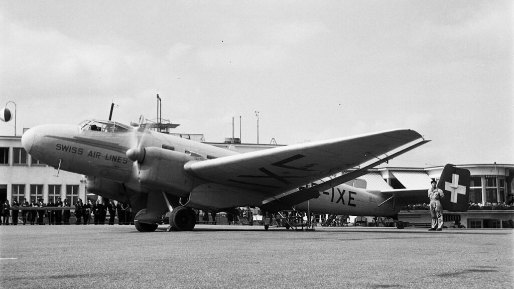 Swiss Air Lines Junkers Ju 86 B-1, HB-IXE on the ground in Dübendorf